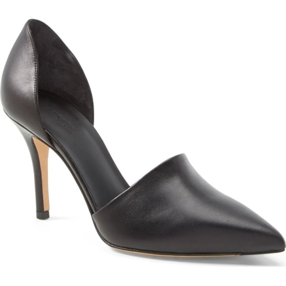 Vince. Women's Claire d'Orsay Leather Black Pumps - Picture 2 of 8